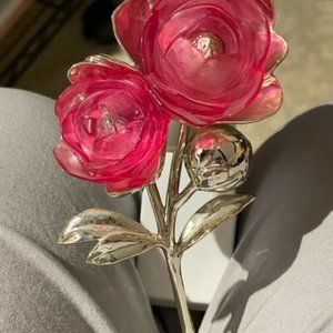 Red Roses Flower Wallflower Plug In Light Up USED